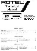 Rotel RD-500 - Technical manual